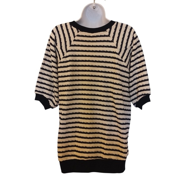 torrid Belle Isle Ribbed Raglan Crewneck Top Navy White Size 0, Lg 12 - Picture 11 of 16